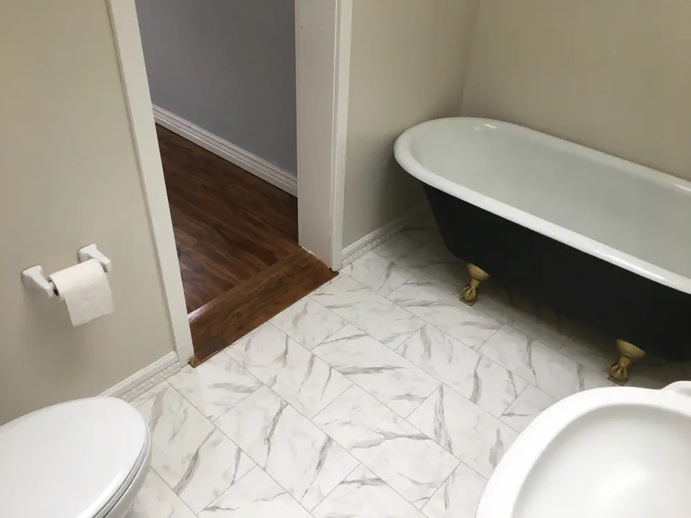 High-angle view of a bathroom